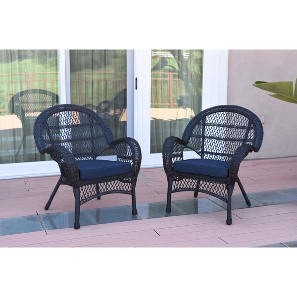 Propation W00211-C-2-FS011 Santa Maria Black Wicker Chair with Blue Cushion PR1081431